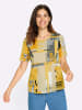 Sieh an! Kurzarm-Shirt in ocker-sand-bedruckt