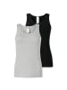 Schiesser Unterhemd 2er Pack in Schwarz/Grau