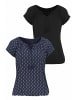 Vivance Vivance T-Shirt in navy-gemustert, schwarz