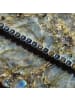 Holzkern Herrenarmband Edelstahl Peppered Labradorit/Silberfarben