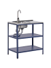 Beliani Gartenküche VILAMA in Blau/Silber - (W) 80 x (H) 90 x (L) 50 cm