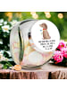 Mr. & Mrs. Panda Bonbonglas Hund Blume mit Spruch in Weiß