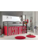 58 aufm Kessel KINDERBETT Karolina 210x114x106 Massivholz Grau Textilset Zirkus