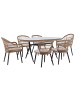 Beliani 7-tlg Gartentisch Set ALIANO in Beige/Naturfarben/Schwarz