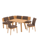 58 aufm Kessel ECKBANKGRUPPE Modern Danny 2 für 7 Personen Massivholz Wildeiche/Grau