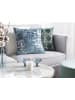 Beliani 2er-Set Dekokissen GARDENIA in Blau/Silber