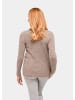 GOLDNER Kurzgröße:  Femininer Ajourpullover aus Melange in taupe / melange