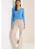 Cecil Cosy ribbed V-neck in Fountain Blue Melange