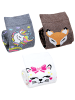 TupTam Mädchen Knielange Socken Gemustert 3er Pack in braun/grau