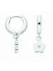 Adeliás Damen 925 Silber Ohrringe / Creolen Blüte mit Zirkonia Ø 11,9 mm in silber