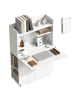 HOMCOM Schreibtisch-80L x 30B x 128H cm-Weiß