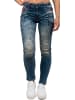 Cipo & Baxx Damen Slim Fit Jeans Stonewashed in Blue