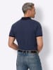 Sieh an! Kurzarm-Poloshirt in marine-mittelblau-bedruckt