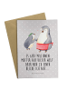 Mr. & Mrs. Panda Glückwunschkarte Pinguin mit Kind mit Spruch in Grau Pastell
