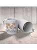 Mr. & Mrs. Panda Kindertasse Igel Familie mit Spruch in Grau Pastell