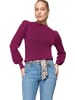 Zero  Feinstrickpullover mit Puffärmeln in Magenta Purple