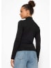 SASSYCLASSY Langarm Shirt mit Rollkragen in Schwarz