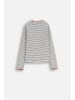 Coccodrillo Langarm-Rippstrick-T-Shirt in ecru