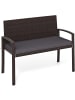 COSTWAY Polyrattan Gartenbank mit Sitzkissen in Grau