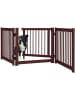 COSTWAY 3 tlg. Absperrgitter Hunde in Braun