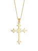 Elli Halskette 925 Sterling Silber Kreuz in Gold