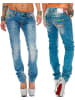 Cipo & Baxx Damen Slim Fit Jeans Stonewashed in Blue