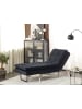 Beliani Chaiselongue LOIRET in Schwarz/Silber - (W) 179 x (H) 93 x (L) 76 cm