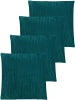 Aspero 4er Set Kissenbezüge aus Flanell 60x60 cm Salta in Petrol