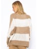 SASSYCLASSY Oversize Strick-Pullover in Offwhite, Camel