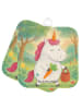 Mr. & Mrs. Panda Potholder Einhorn Vegan Design ohne Spruch in Weiß