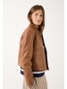 More & More edle, kurze Glattlederjacke in cinnamon