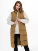ONLY Lange Steppweste Winterjacke ohne Ärmel in Hellbraun