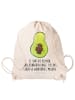 Mr. & Mrs. Panda gym tasche Avocado Kern mit Spruch in Creme