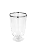 Fink Vase "Royal" mit Platinumrand in Transparent - H. 30 cm - D. 20 cm