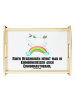 Mr. & Mrs. Panda Servier Tablett Einhorn Regenbogen mit Spruch in Weiß