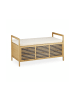 relaxdays Sitzbank in Natur - (B)93 x (H)50 x (T)48 cm