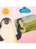 Mr. & Mrs. Panda Badeteppich Pinguin Blumen Design mit Spruch in Weiß