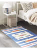 Beliani Kelim VARSER in Bunt/Blau/Weiß - (W) 80 x (L) 150 cm