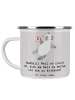 Mr. & Mrs. Panda Camping Emaille Tasse Handball Action mit Spruch in Grau Pastell