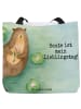 Mr. & Mrs. Panda Einkaufstasche Otter Seerose Design mit Spruch in Weiß