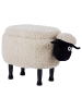 Beliani Tierhocker SHEEP in Beige/Schwarz/Braun - (W) 55 x (H) 40 x (L) 35 cm