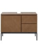home24 home24 Waschbeckenunterschrank aus Holzwerkstoff und Metall im skandinavischen Stil in Walnuss