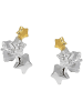Gallay Ohrstecker Ohrring 11x5mm Sternentrio mit Zirkonia bicolor Silber 925 in bicolor