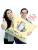 Mr. & Mrs. Panda Kissen Katze König mit Spruch in Gelb Pastell