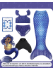 Corimori Meerjungfrauenflosse, Monoflosse, Schwimmflosse mit Bikini Set in Blau
