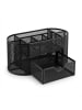 relaxdays Schreibtischorganizer in Schwarz - (B)22 x (H)10,5 x (T)11 cm