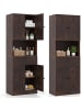 COSTWAY Badezimmerschrank 60 x 35 x 171,5 cm in Braun
