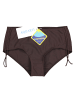 Aquarti Aquarti Damen Bikinihose mit Raffung und Schnüren in braun