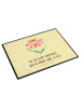 Mr. & Mrs. Panda Schreibtischunterlage Hummel Blume mit Spruch in Gelb Pastell