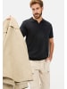 Camel Active Strick-Poloshirt aus Baumwoll-Leinen-Mix in Dunkelblau